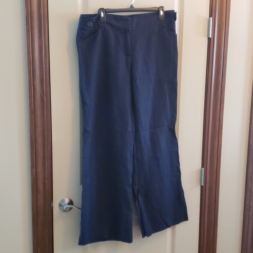 Size 14 women's J.Crew linen blue dress pants